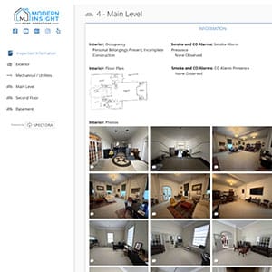 Screenshot of a completed digital documentation report with organized photos and notes.